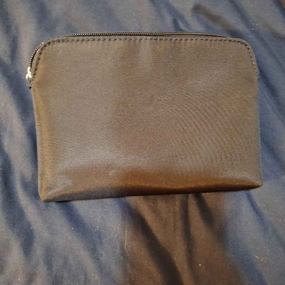 Black Wristlet Clutch Striped Interior